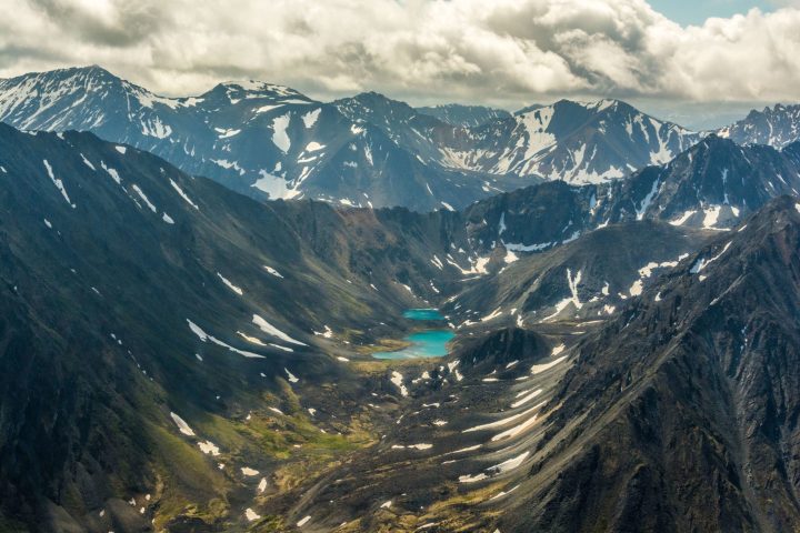 a view of a snow covered mountain